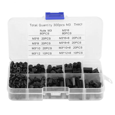 

Greensen 300pcs Black M3 Male Female Standoffs Screws Nuts Assortment Kit with Box