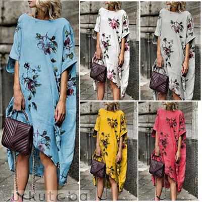 

Women Floral Maxi Dress Boho Evening Party Summer Beach Casual Long Sundress