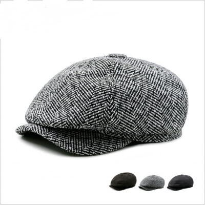 

Mens Wool Newsboy Hat Gatsby Cap Winter Driving Golf 8 Panel Gift for boyfirend