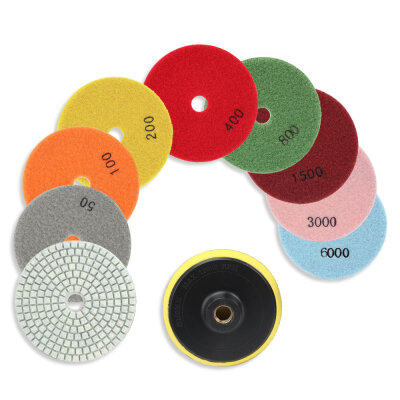 

10pcs Diamond Polishing Pads Wet Grinding Discs for Granite Marble Concrete Stone