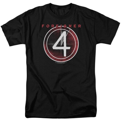 

Foreigner 4 Album Rock Music Mens Adult Short Sleeve T-Shirt Black