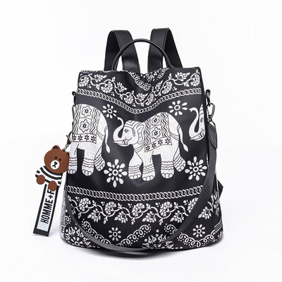 

Shoulder bag womens national style backpack womens shoulders Oxford printed travel bag travel bag womens bag