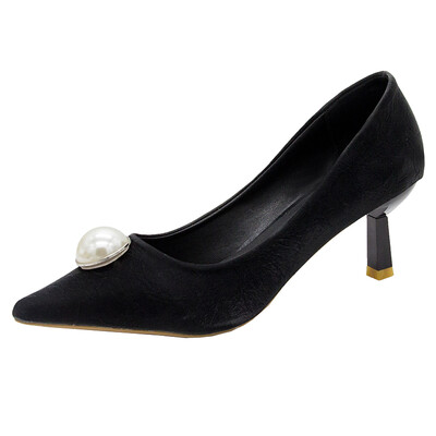 

Fairy Wind Candy High-heeled Shoes Female Xia Han Edition Baitao Pearl Fine-heeled Single Shoes Work Shoes