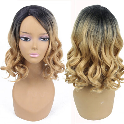 

〖Follure〗Women Fashion Lady Gold Gradient Short Curls Hair Cosplay Party Wig