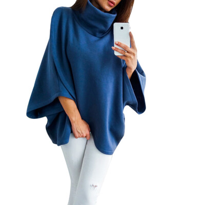 

Fashion Women High Neck Batwing Crossed Poncho Winter Warm Coat Cloak Cape