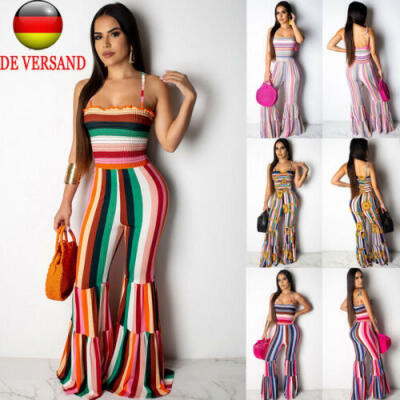 

Frauen ärmellose Riemen breite Beine Bodycon Boho Jumpsuit Romper Hosen Clubwear