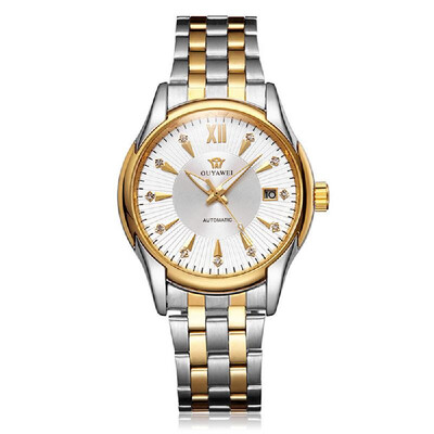 

Men Business Automatic Mechanical Watch Stainless Steel Wristwatch Rhinestone Waterproof Auto-Wind Watches