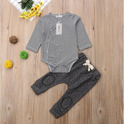 

2pcs Newborn Toddler Infant Baby Boy Girl Clothes T-shirt TopsPants Outfits Set