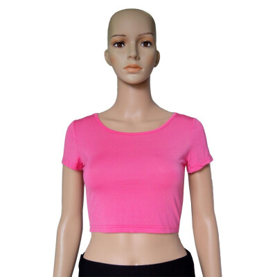 

20 Colors Summer Women Sexy Crop Tops Cropped O-neck Casual Short Sleeve T-Shirts Short Tops