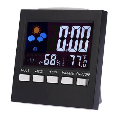 

Digital LCD Alarm Clock Indoor Outdoor Hygrometer Temperature Meter