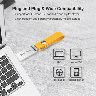 

Kodak K122 64G U Disk Metal Portable USB Flash Drive Waterproof Mini Memory Stick Car Pen Drives Flashdisk USB20 Silver with Slin