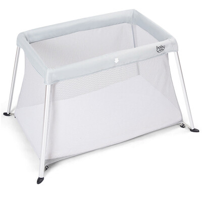 

Portable Lightweight Baby Playpen Playard with Travel Bag-Gray