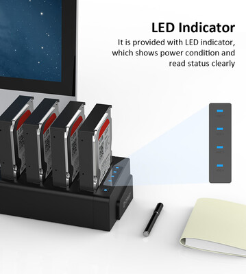 

ORICO 6648US3 HDD Docking Station 4-Bay USB 30 2535 inch SATA External Hard Drive Dock Off-line Clone Docking Station