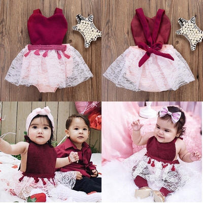 

Christmas Baby Girl Party Princess Sleeveless Romper Tutu Xmas Dress Skirt 0-24M