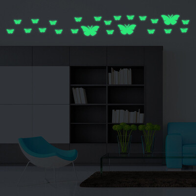 

〖Follure〗12PC Creative Luminous Butterflies Skin Wall Sticker Decorative Glow in the Dark
