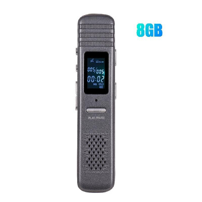 

Professional Digital Voice Recorder MP3 Music Player One-Button Recording with Loudspeaker 7 Play Mode with Earphone USB Cable 8GB