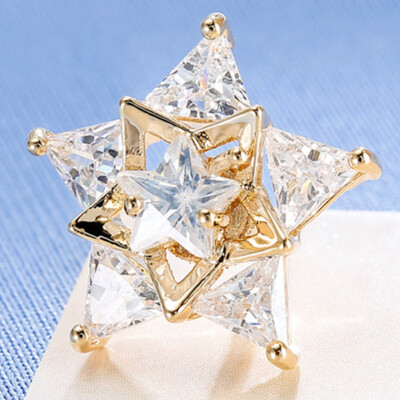 

New Arrival Exquisite Zircon Five-pointed Star Collar Flower Collar Pin