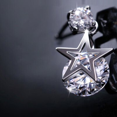 

Women Bling Crystal Stud Earrings Shiny Star Ear Studs For Women Wedding Party Gift