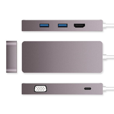 

5-in-1 Multifunctional USB Type C Hub with Power Delivery USB 2030 4K2K High Definition Output&VGA Port for all Computer with