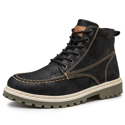 

Mens leather boots fashion trend outdoor sports shoes mens high Martin boots