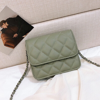 

Rhomboid chain bag texture chic Mini Womens bag New 2019 Fashion small Square bag single shoulder bag oblique satchel bag