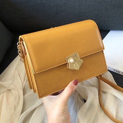 

Ins new small bag women 2019 new western style chain bag fashion Joker slung Lingge small square bag