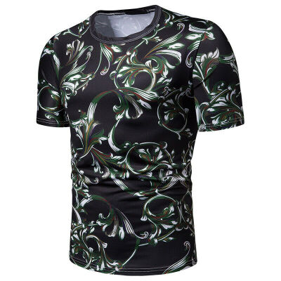 

NEW Mens Summer Floral Printed Beach Short Sleeve Camp T-Shirt Tops Blouse Tee