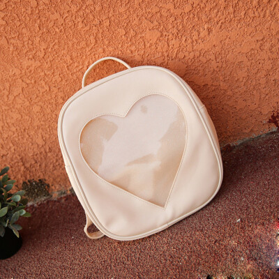 

Tailored Summer Candy Transparent Love Heart Shape Backpacks School Backpack Girls Bag BK