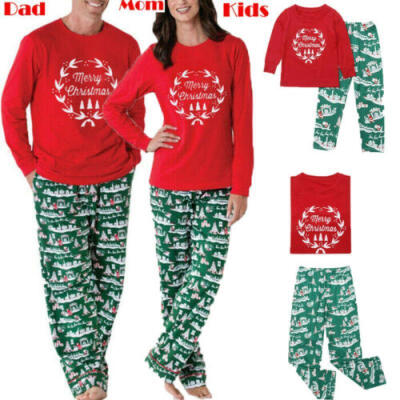 

Family Matching Christmas Pajamas Set Baby Kid Adult Xmas Nightwear Pajamas