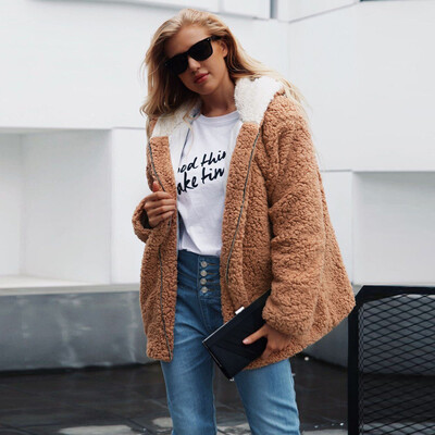 

Roseonmyhand Ladies Womens Hooded Warm Artificial Wool Coat Jacket Winter Parka Outerwear