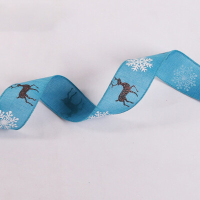 

Siaonvr 10m Long Deer Snowflake Ribbon Home Printing Christmas Tree Decoration Ribbon