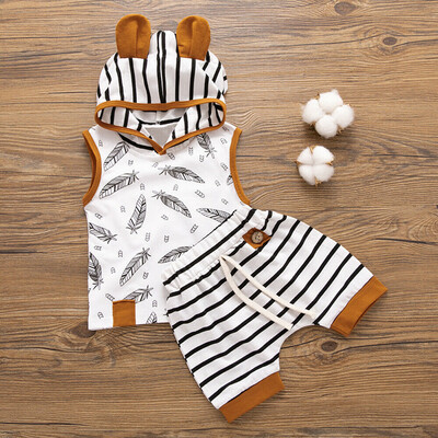 

2PCS Baby Boys Girls Summer Toddler Top Shirt Pants Shorts Clothes Set
