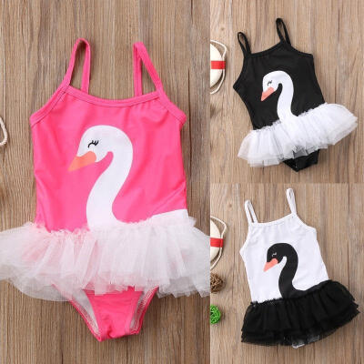 

Toddler Baby Girl Swim Swan Swimwear Swimsuit Tulle Bathing Suit Beachwear