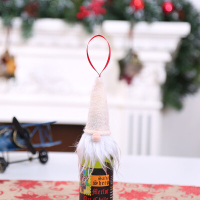 

Tailored Christmas Wine Bottle Set Santa Decoration Xmas Bottle Cap Xmas Decor Beige