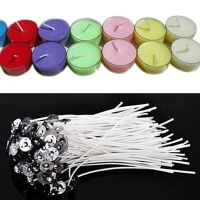 

Gobestart Pack 100 Pre Waxed Candle Wicks For Candle Making With Sustainers 12cm Long