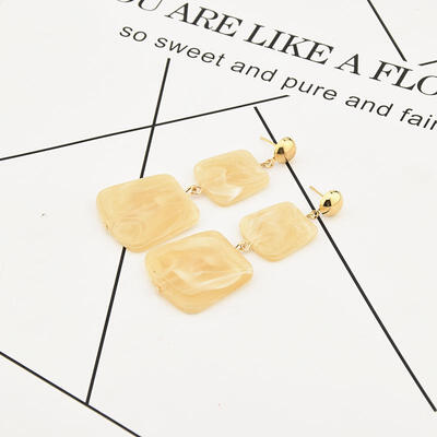 

2019 New Hot Fashion Geometric Square Earrings Brincos Oorbellen Acrylic Connection Pendants Drop Earrings For Women Jewelry