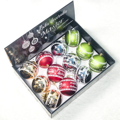 

8cm Christmas Tree Decoration Many Colours Ball Christmas Tree Pendant-12 Boxed