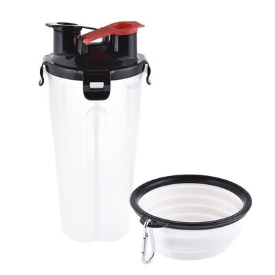 

Outdoor Travel Pet Water Bottle Portable Dog Water Dispenser with Foldable Bowl for 350ml Water250g Dog Food