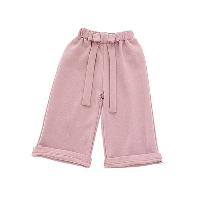 

New Fashion Baby Warm Wide Legs Pants Baby Girls Winter Trousers Children Cute Bow Casual Pants Candy Colors