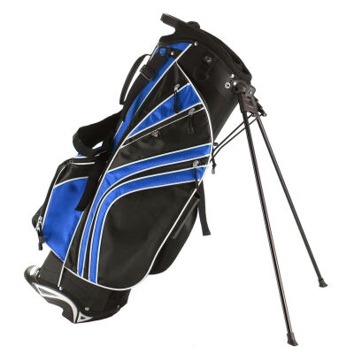 

Golf Stand Cart Bag w 6 Way Divider Carry Pockets-Blue