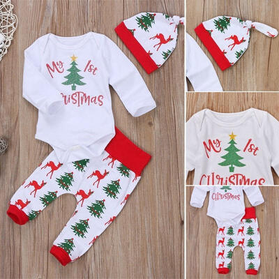 

Christmas Newborn Baby Girl Boy Clothes Jumpsuit Romper Bodysuit Pants Outfits