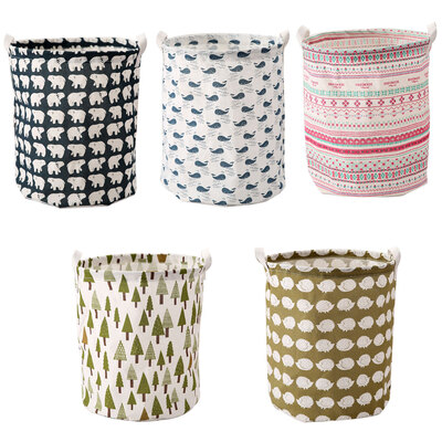 

Dirty Clothes Organizing Basket Folding Storage Box Cotten Laundry Bag Kids Toy Organizer