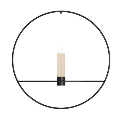 

Metal Candle Holder Geometric Round Candlestick Wall Mounted Crafts Decor