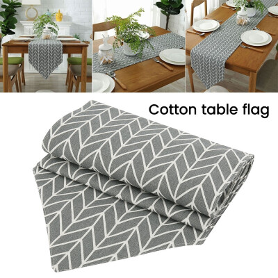 

Thickly Retro Pastoral Style Handmade Plaid Table Runner Cotton Linen Blending Washable Floral Table Cloths