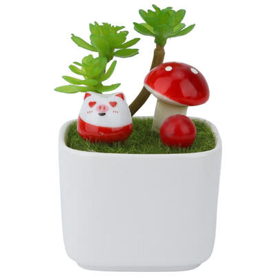

Greensen White Ceramic Artificial Potted Plant Simulation Flower Pot for Home Office Decor