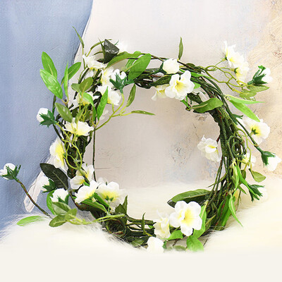 

50 Heads Artificial Rattan Silk Flower Vine Peach Blossom Simulated Home Decor