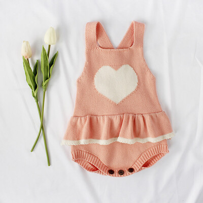 

Newborn Baby Girls Boys Heart Knitted Toddler Overall Jumpsuit Clothes Outfits