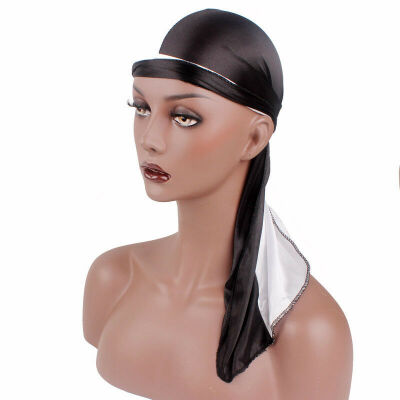 

New Solid Fashion Women Men Silky Durag Head Wrap Cap Summer Bandannas Rag Hat