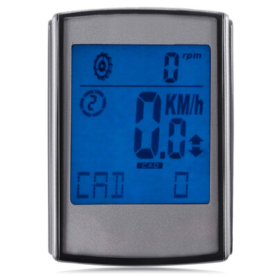 

Water Resistant Wireless Cadence Speed 2 in 1 Cycle Computer Speedometer with LCD Backlight