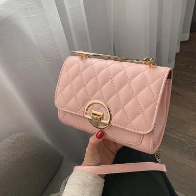 

Small fragrance rhombic embroidered line bag female 2019 new wave Korean version of the wild single shoulder slung fashion portable chain bag